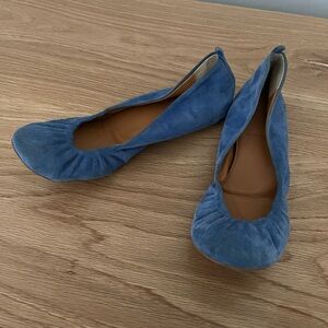J. Crew Blue Suede Ballet Flats